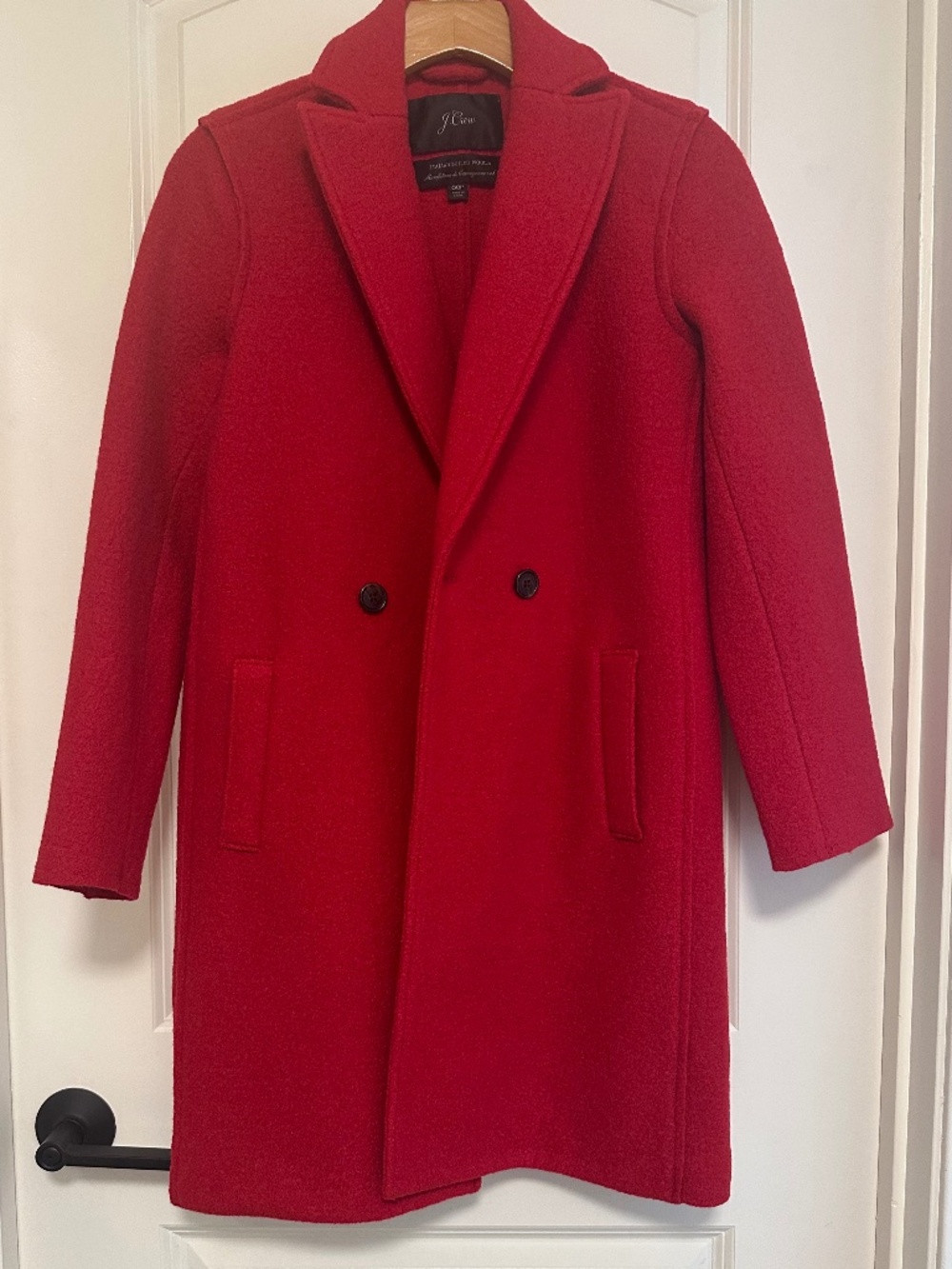 J Crew Daphne Top Coat 100% Italian Wool Size 00P